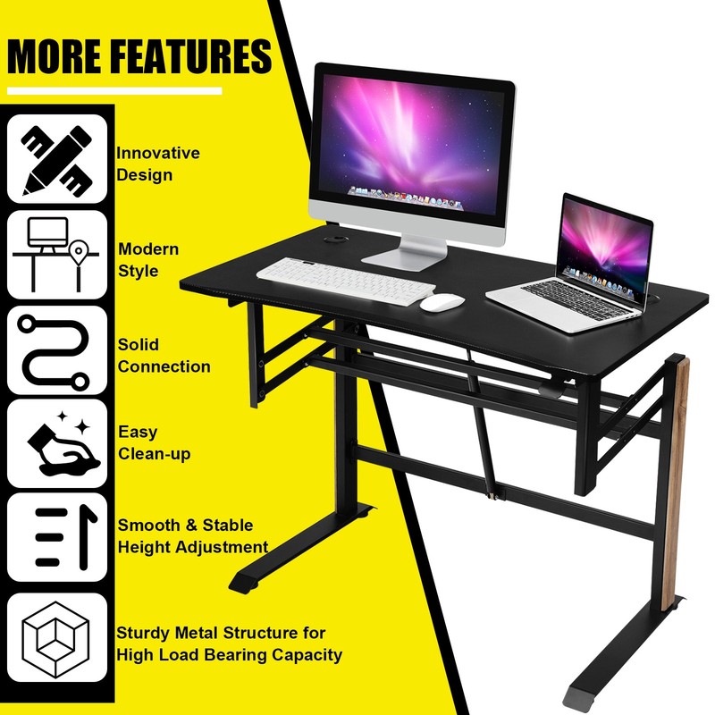 Pneumatic Height Adjustable Standing Desk Sit to Stand Computer Desk Workstaion gallery