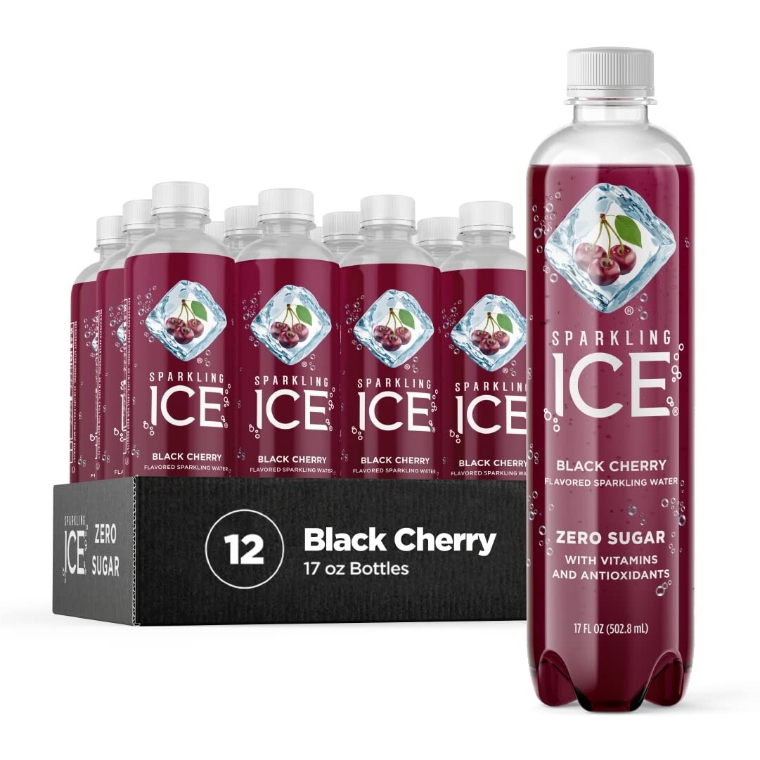 Sparkling Ice, Black Cherry Sparkling Water, Zero Sugar Flavored Water, with Vit gallery