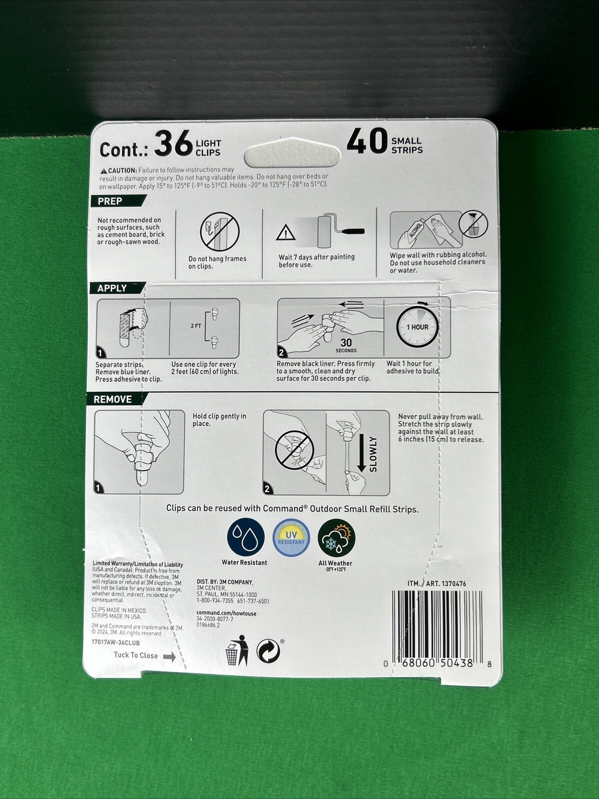 2 PK Command Outdoor Light Clips w/ Water-Resistant Strips 36 Hooks 40 Strips EA gallery