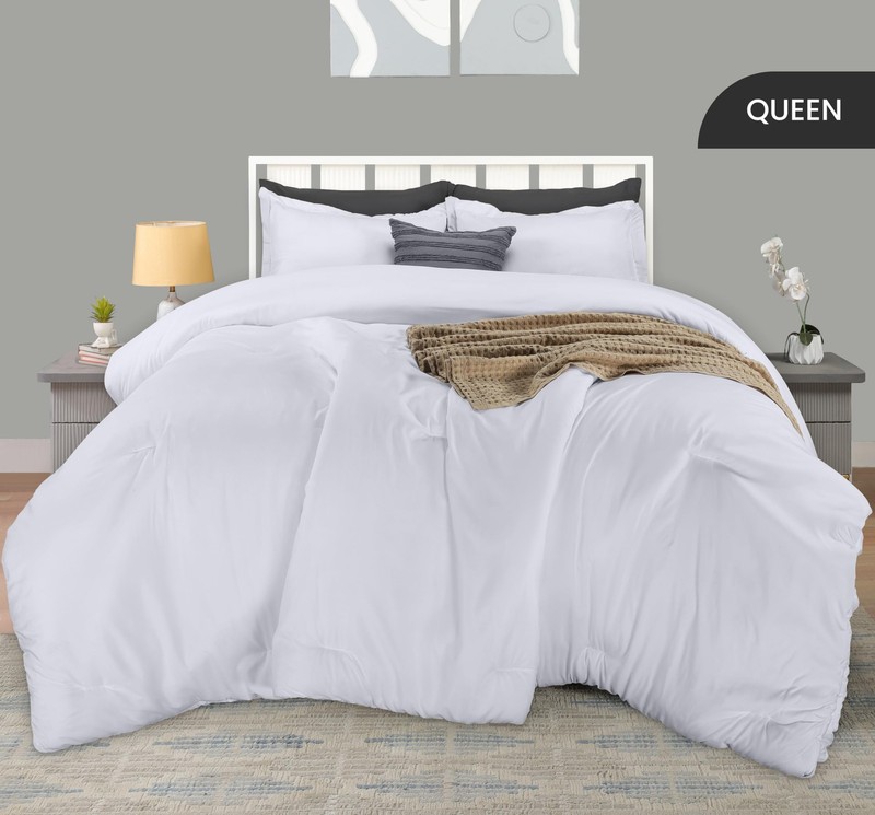 Queen Size Comforter Set with 2 Pillow Shams, Bedding Comforter Sets, Down gallery