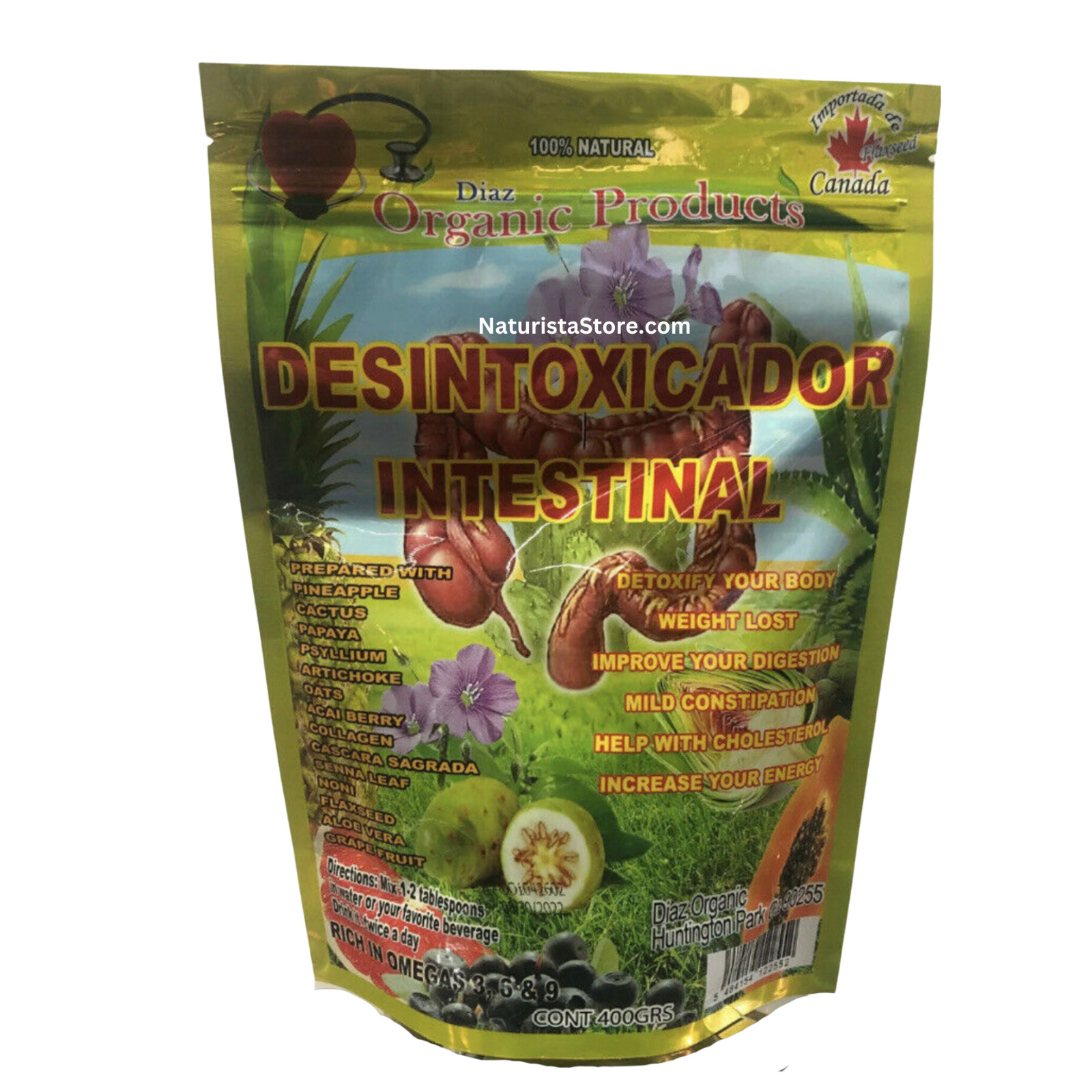 NEW SEALED DESINTOXICADOR INTESTINAL Diaz ORGANIC PRODUCTS 14 oz gallery