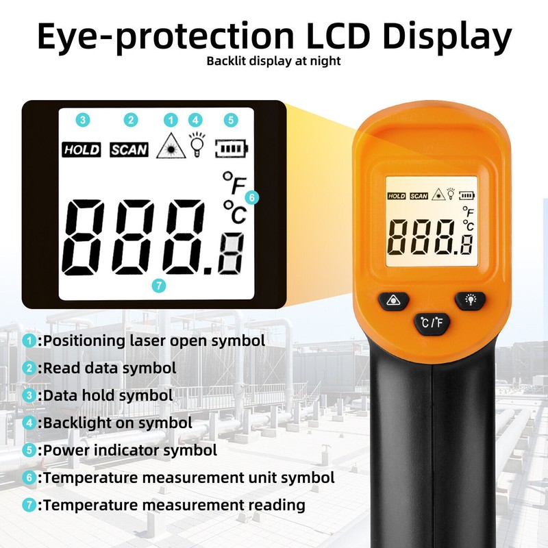 Digital Infrared Thermometer Temperature Gun Laser IR Cooking -50°C-550°C US gallery