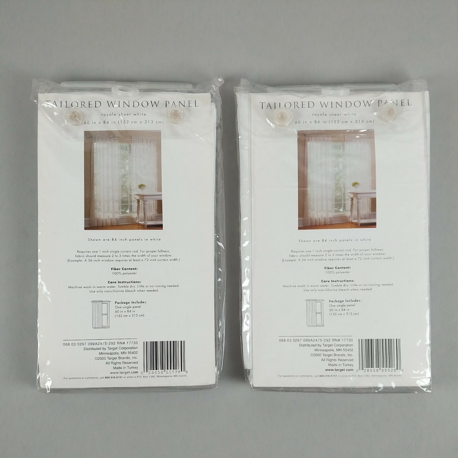 VTG NEW 2 Target White Sheer Window Panels Pair Tailored 60"W x 84"L 2000 gallery