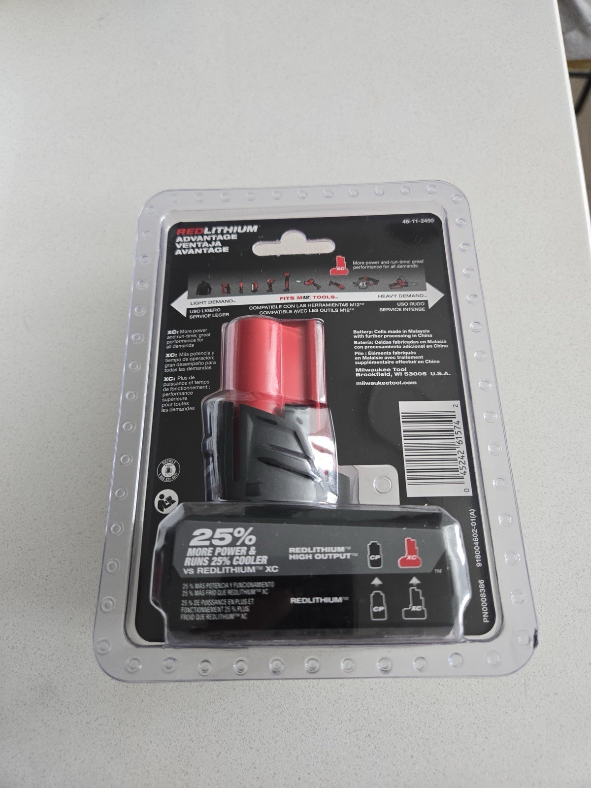 Milwaukee M12 REDLITHIUM HIGH OUTPUT XC5.0 12V 5Ah Battery 48-11-2450 gallery