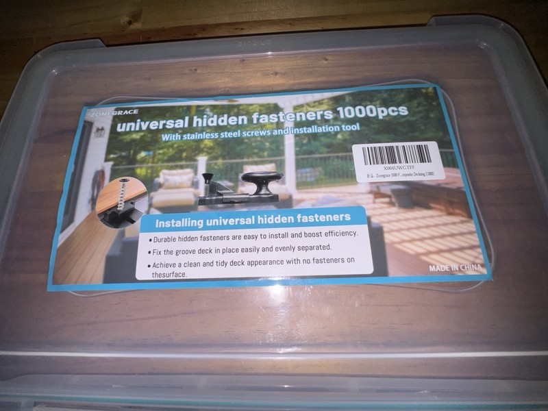 ZONEGRACE 1000 PCS Hidden Deck Fasteners for Grooved Composite Decking Boards gallery