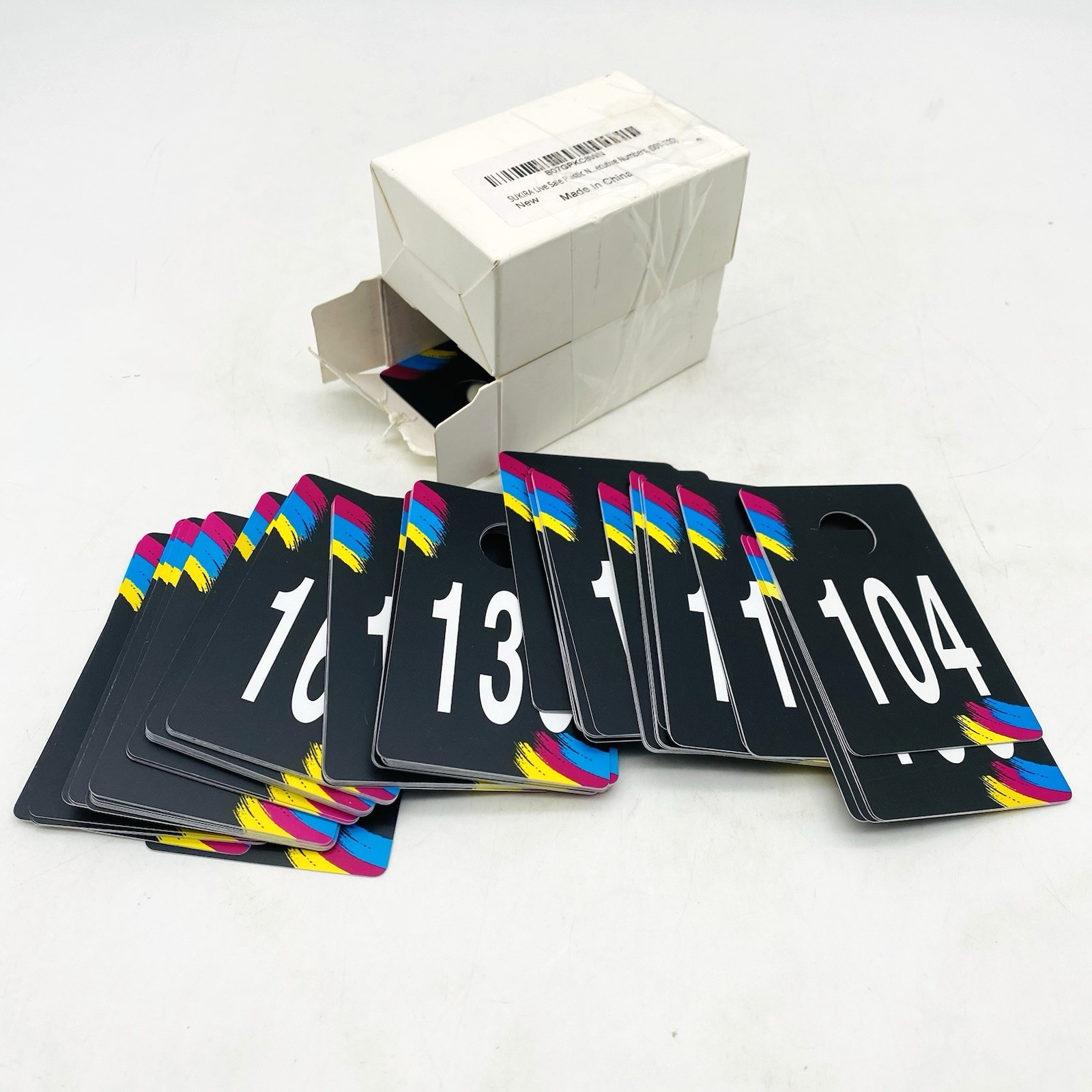 Plastic Number Tags for Live Sales 199 Consecutive Numbers 101-200 Missing #144 gallery