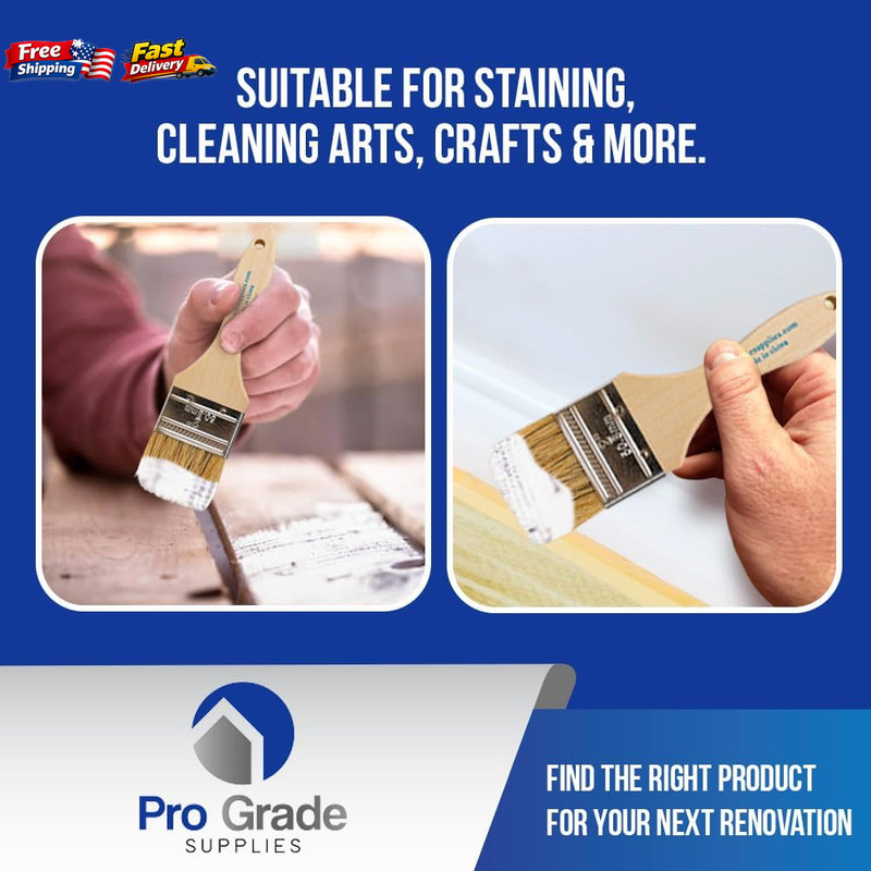 Pro Grade 96 Pack Chip Paint Brushes 2 Inch Bulk Set for Paints Stains Varnishes gallery