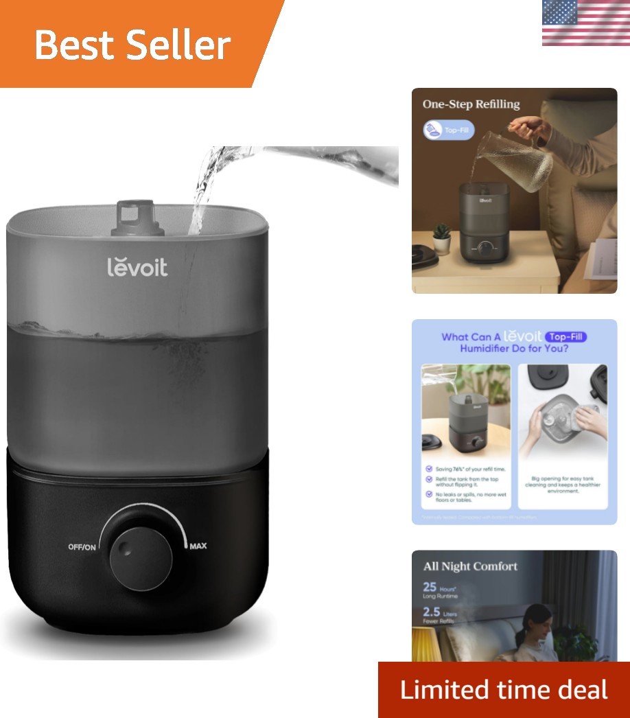 BPA-Free 2.5L Humidifier - Easy Clean & Top-Fill, Ideal for Bedrooms & Nurseries gallery