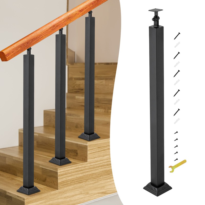 Iron Step Handrails Railing For 1-2 Step Handrail Indoor/Outdoor Deck Hand Rail gallery