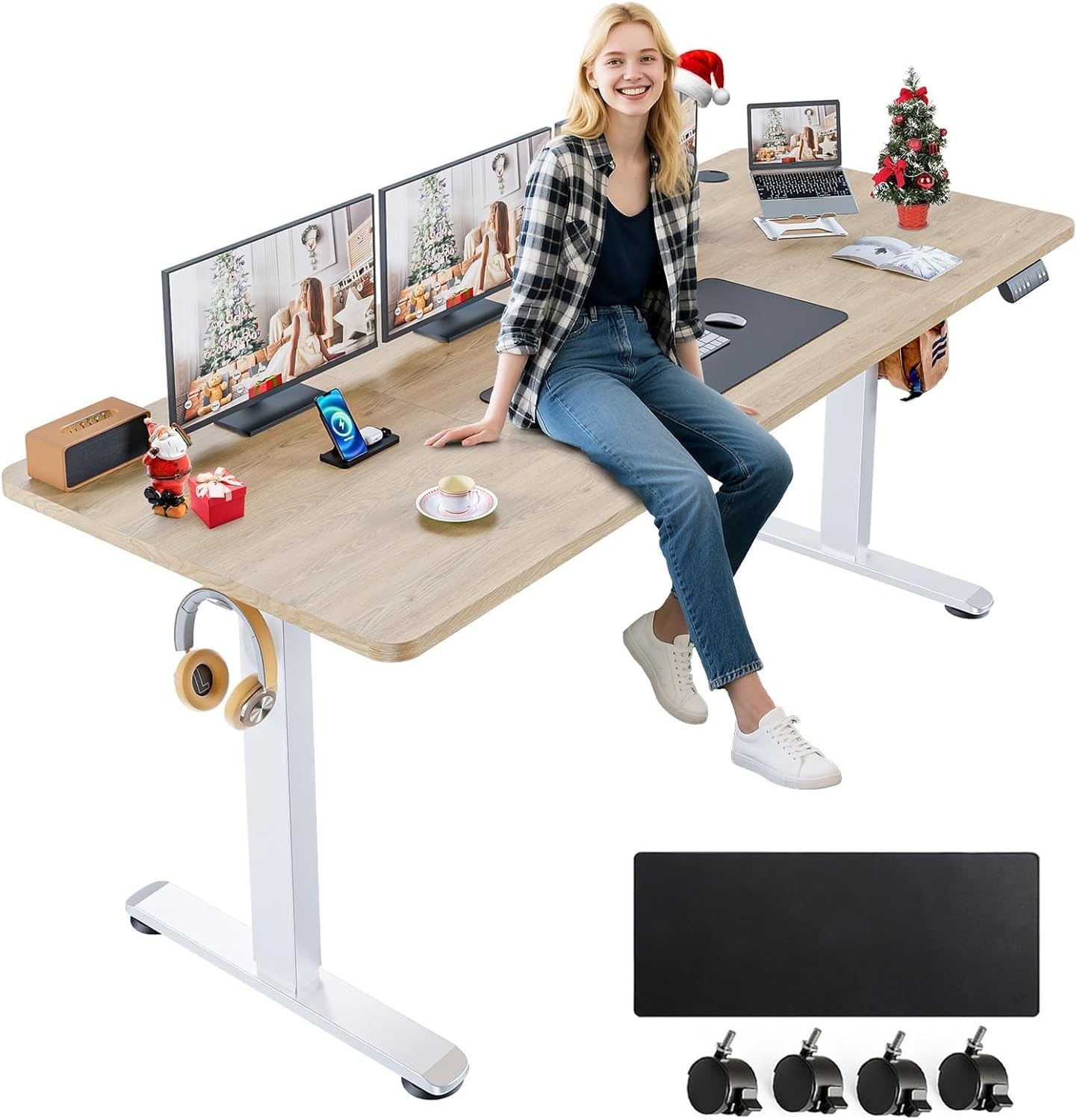 71"x28" Modern Height Adjustable Electric Standing Desk Home Office Computer Tab gallery