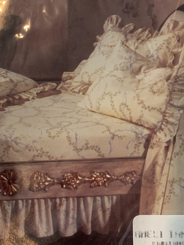 Wamsutta Supercale Plus 5pc AMELIA Floral Blue Bows Full Double Sheet Set RARE gallery