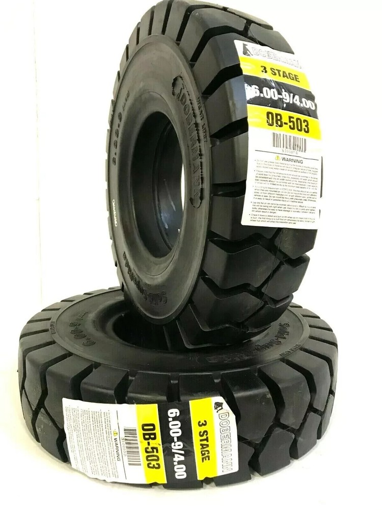 Two- 6.00-9 Tires Solid Solver Forklift Tire 6.00/9 Flat Proof 6009 6.00-9 (4.00