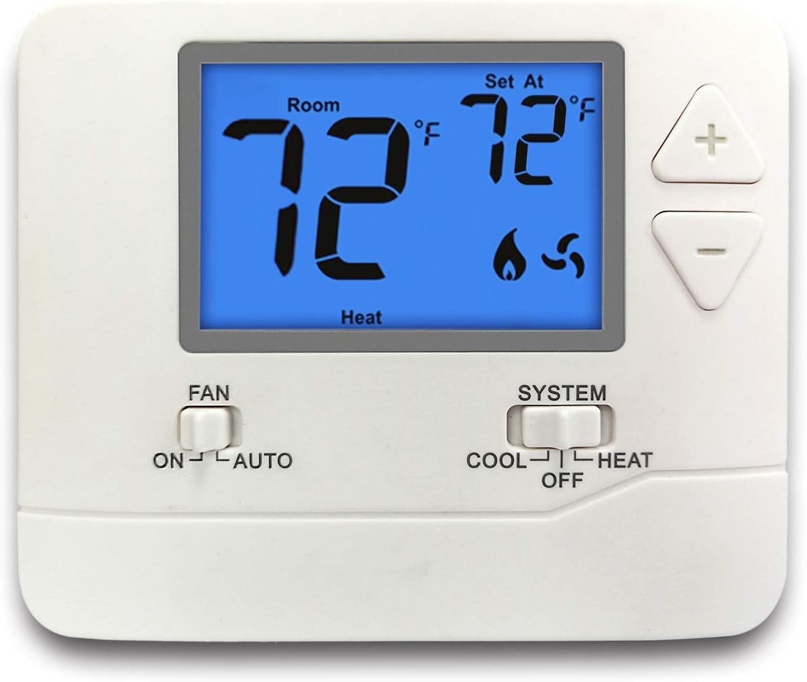 Non-Programmable Digital Thermostat for Home, up to 1 Heat/1 Cool with Large LCD gallery