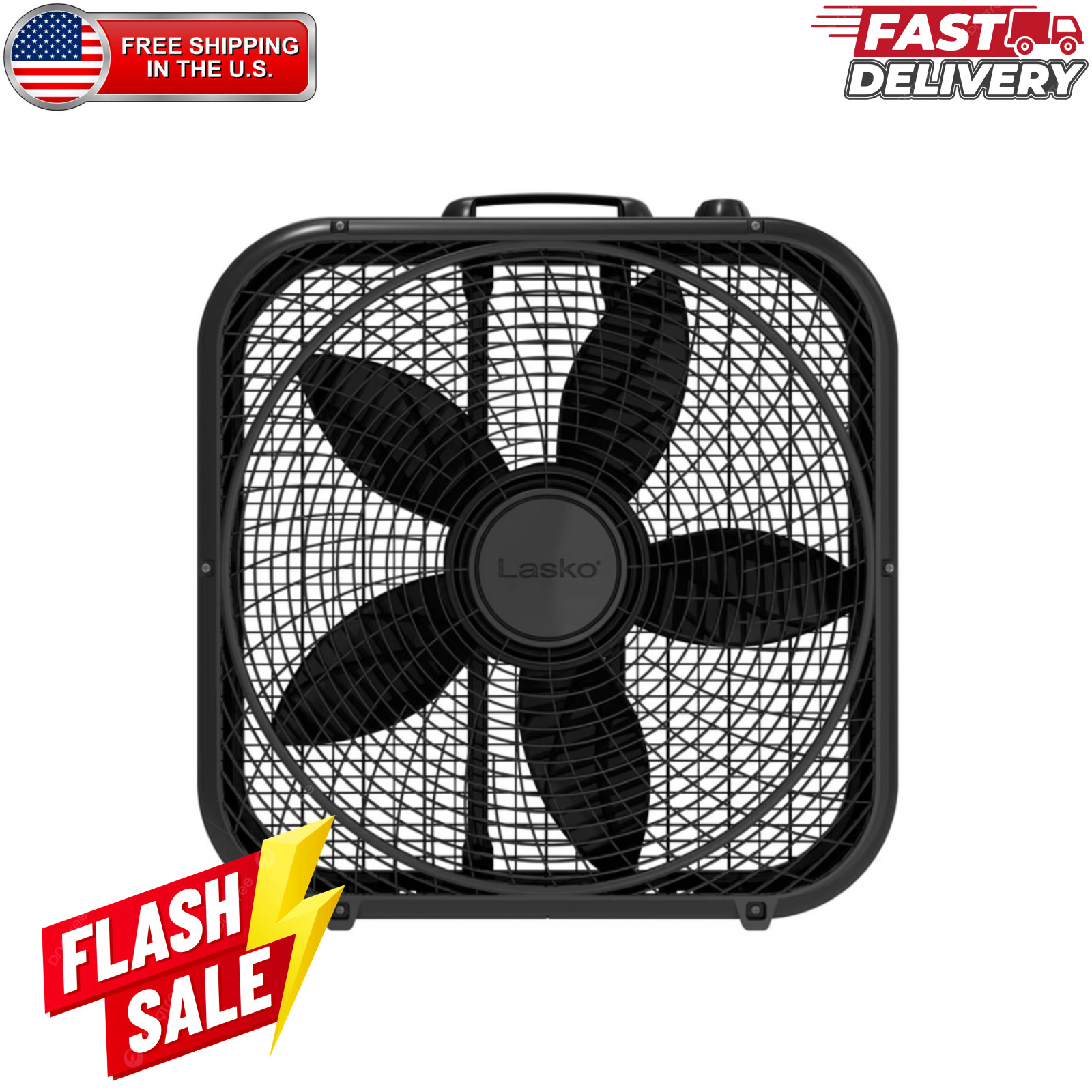 Lasko 20" Box Fan 3 Speed Weather Resistant Window Fan Black gallery