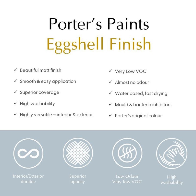 Porter's 2L Timberline Eggshell Finish Broadwall Washable Paint gallery