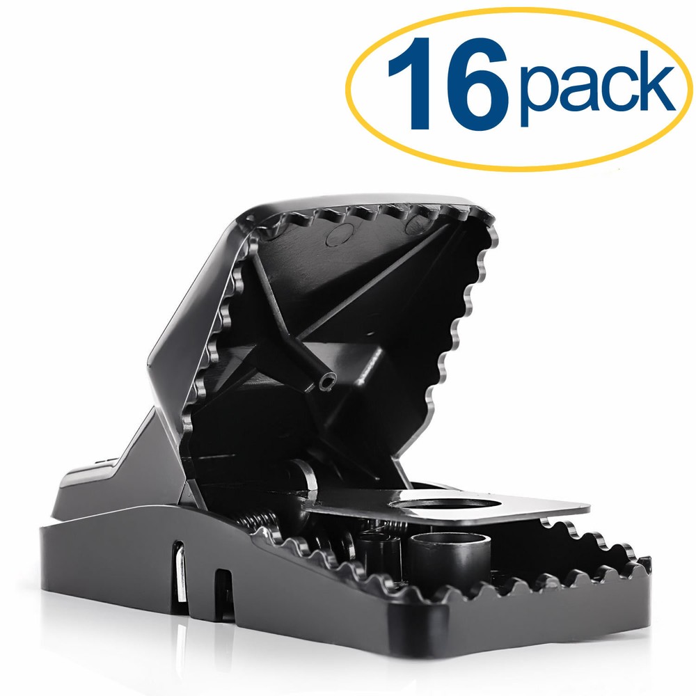Large Powerful Rat Traps (16 Pack) - Kills Instantly with Powerful Steel Spring
