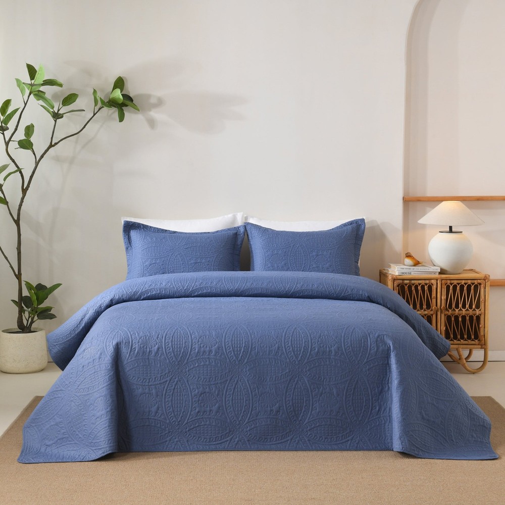 100% Polyester Ultrasonic Quilted Lightweight Quilt Bedspread Set