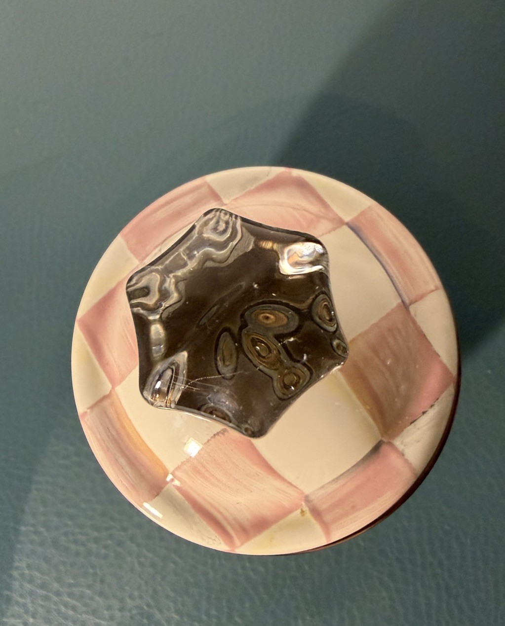 MacKenzie-Childs, Rosy Check, Lidded Sugar Bowl, New gallery