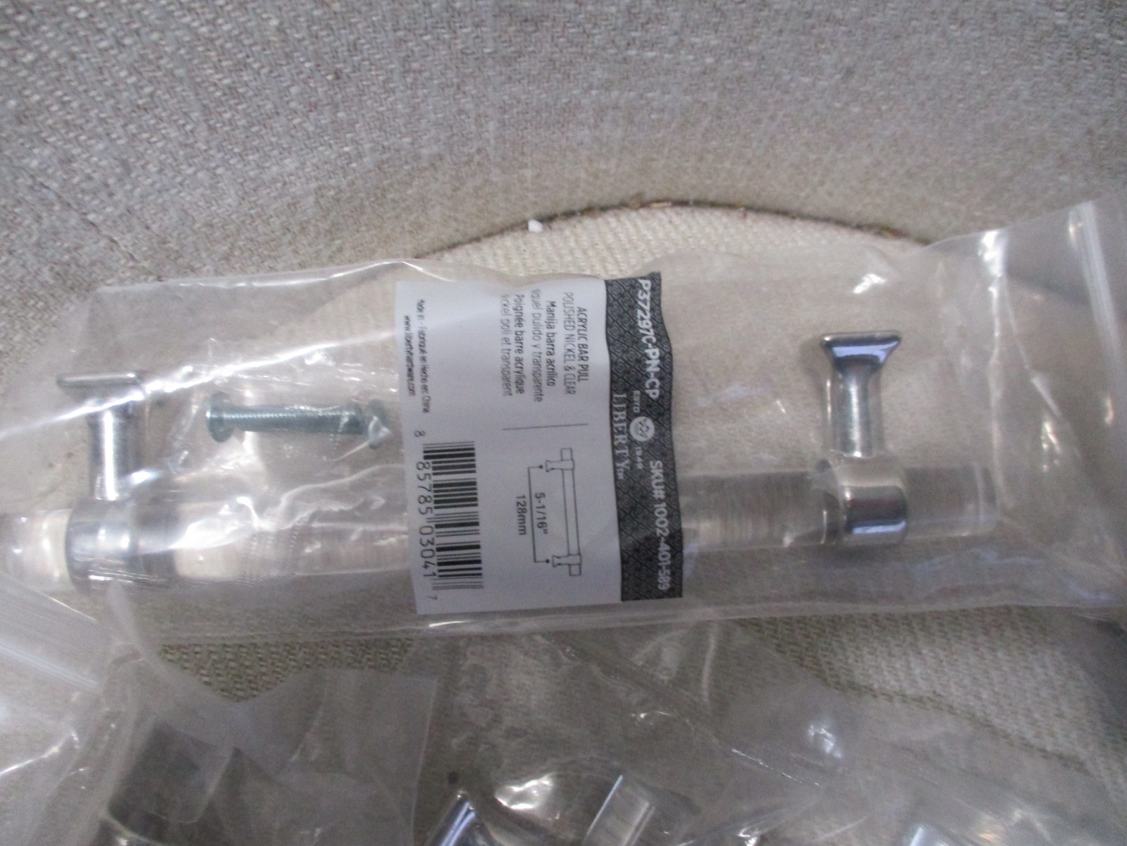 5 - Pack Liberty 5-1/16 in Acrylic Polished Nickel & Clear Cabinet Drawer Pull gallery