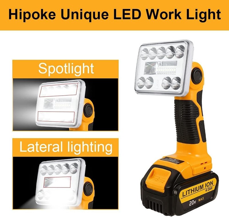 1000LM LED Flashlight Spotlight LED Work Light for DeWalt 20V MAX Li-ion Battery gallery