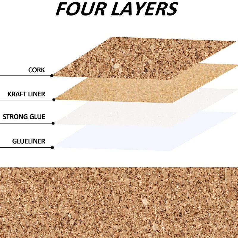 Self Adhesive Cork Roll with Backing Thick 0.06 17.3in X 3.9ft Natural Cork gallery