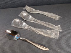 International Stainless Flatware Modern Twist Pattern 4 Place/Oval Soup Spoons