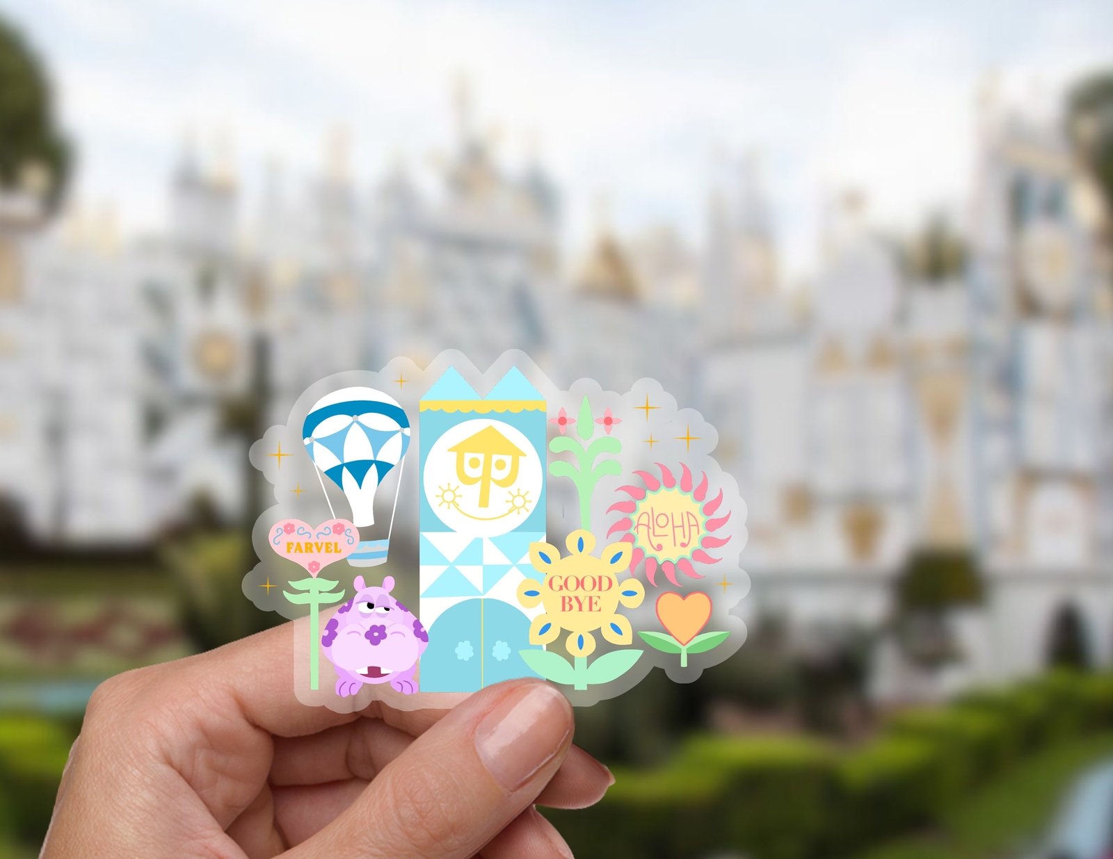 Small world Landmarks Disney Sticker Disney Stickers Water Bottle Transparent gallery