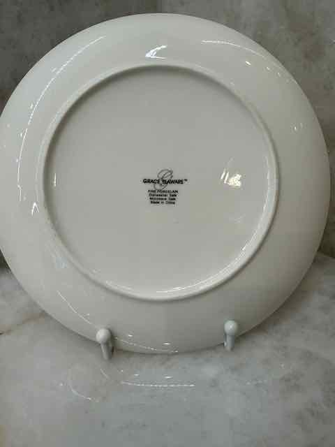 Grace Teaware 8'' Salad Plate with Flowers, Butterfly and Plums gallery