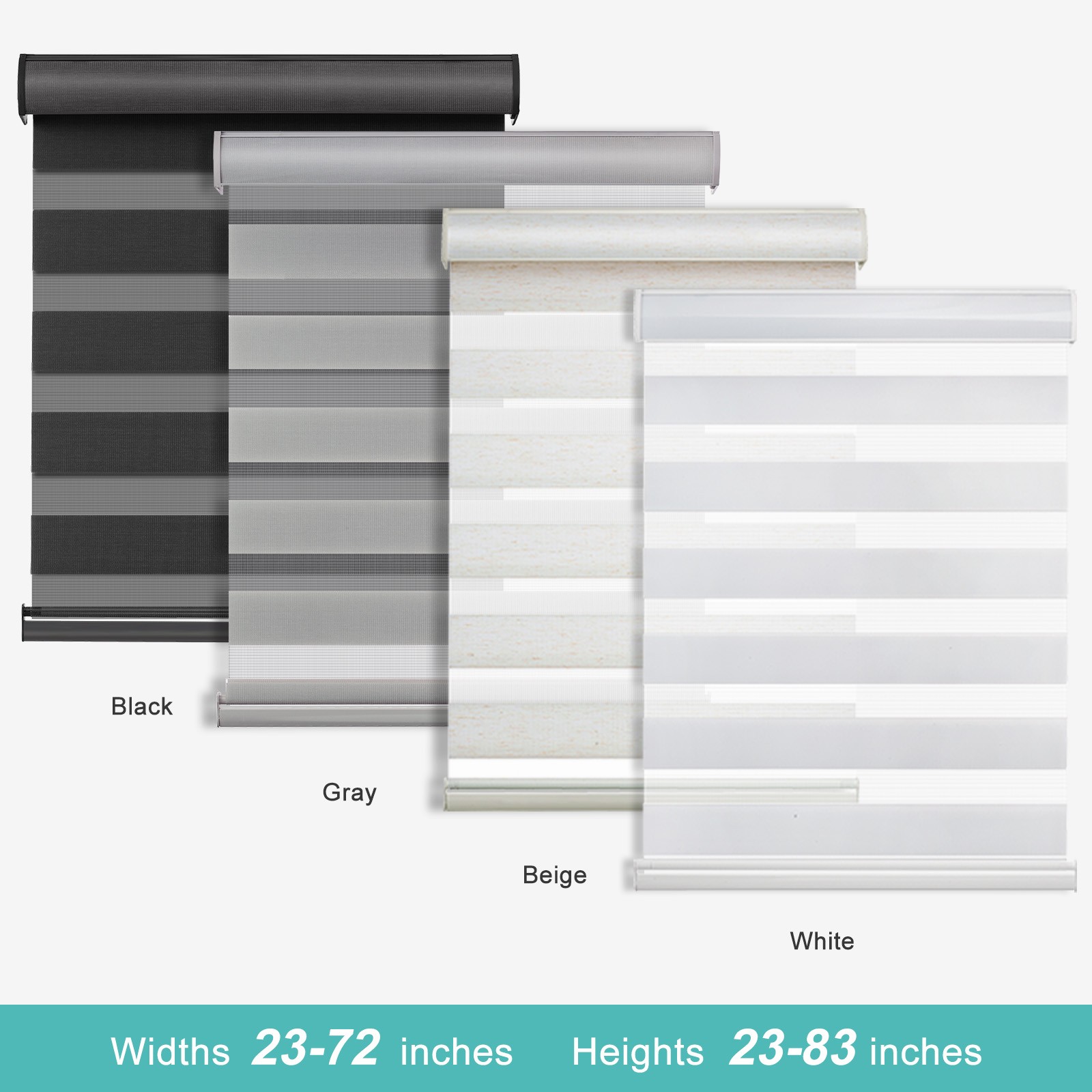 Horizontal Shade Window Blind Zebra Dual Roller Blinds Curtains,Easy to Install gallery