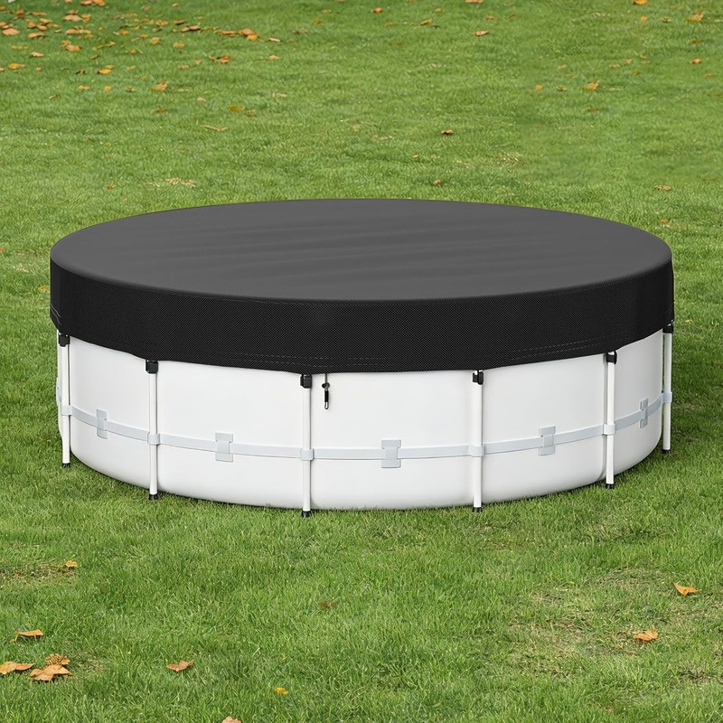 12 Ft Round Windproof Pool Cover - Durable Oxford Cloth for Above Ground Pools gallery