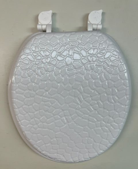 STONE LOOK HARD WOOD STANDARD ROUND TOILET SEAT, WHITE gallery