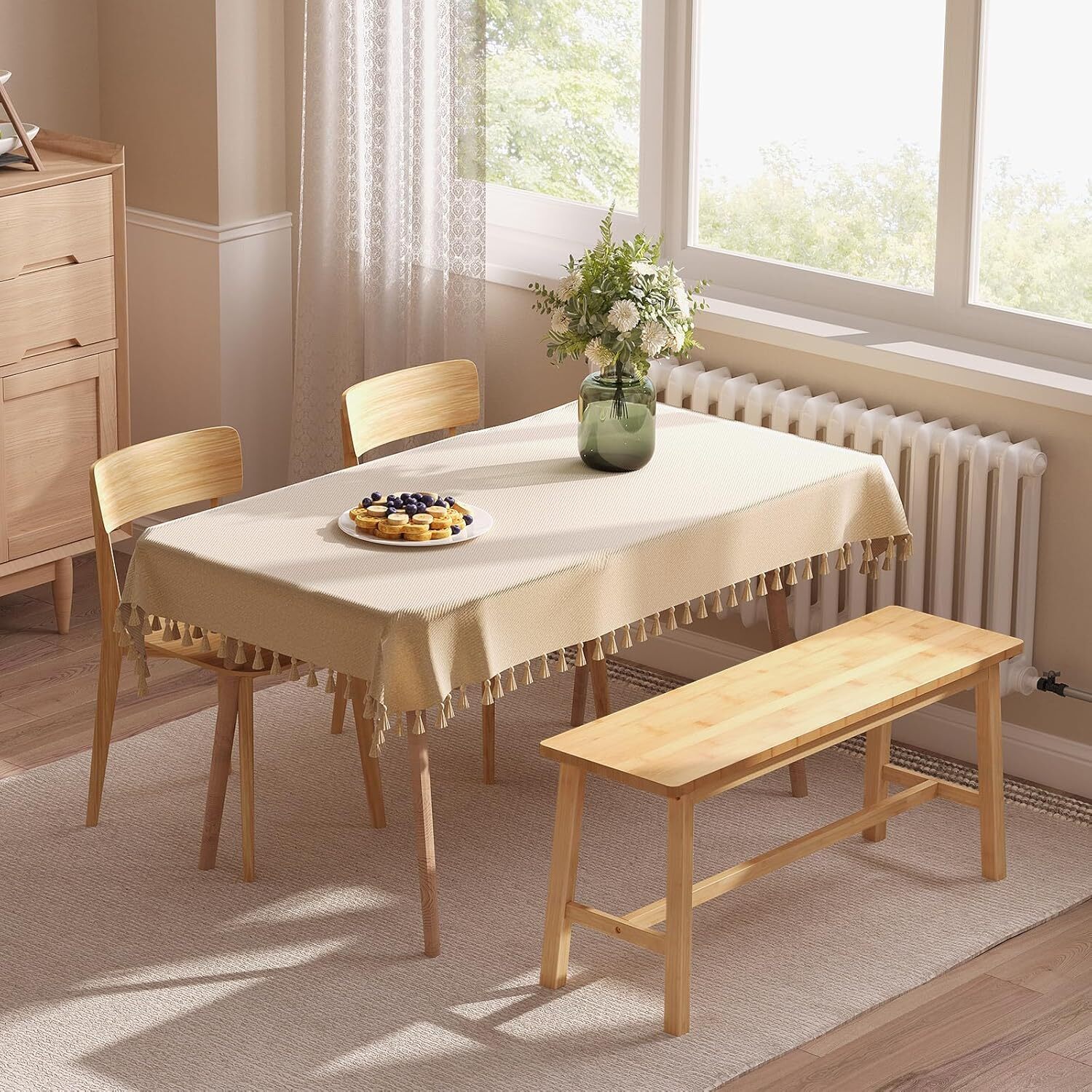 39.3'' Bamboo Dining Table and Chairs, Kitchen and Living Room Bench gallery