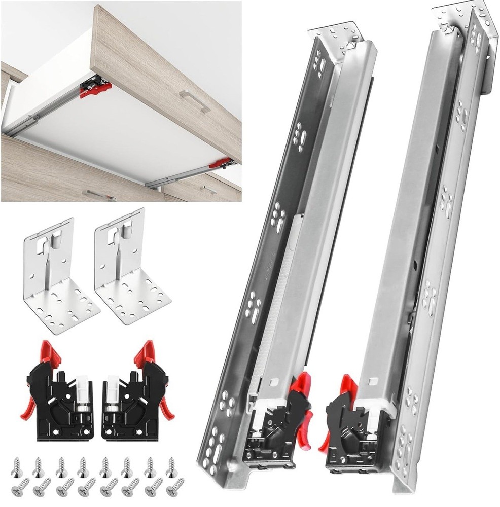 6 Pair Undermount Drawer Slides 12 inch Soft Close 80 lb Load Capacity Ball Bea
