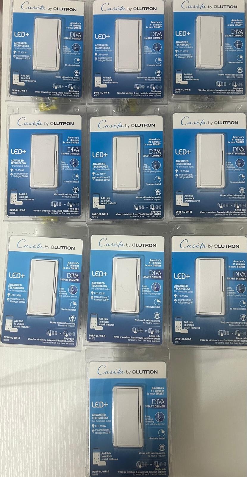 Lutron Diva DVRF-6L-WH-R Smart Light Switch (Pack of 10)FREE SHIPPING gallery