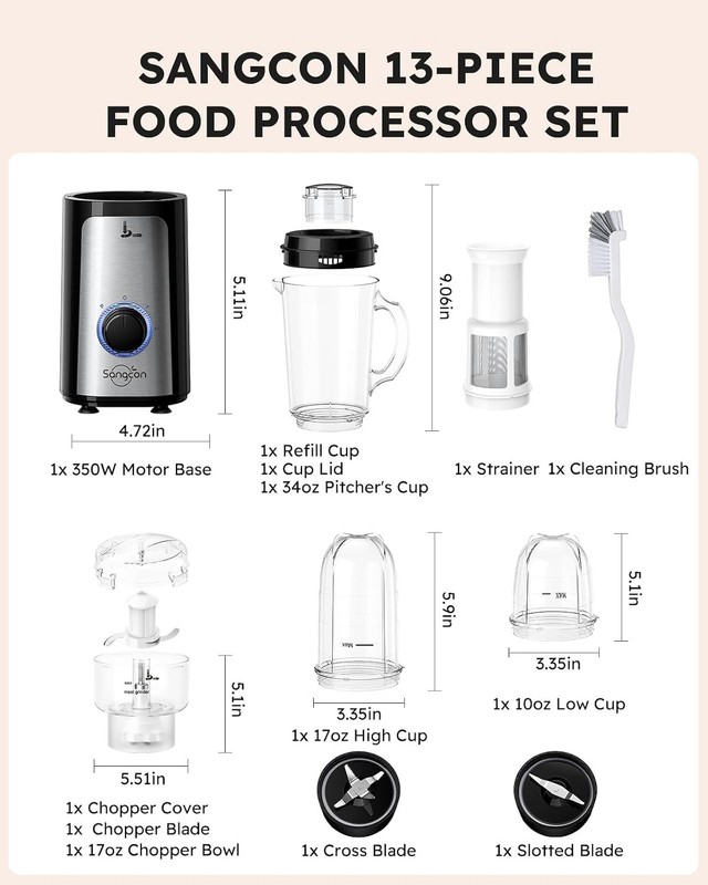 Multi-Function Blender Food Processor Combo for Kitchen Smoothies Juicing gallery