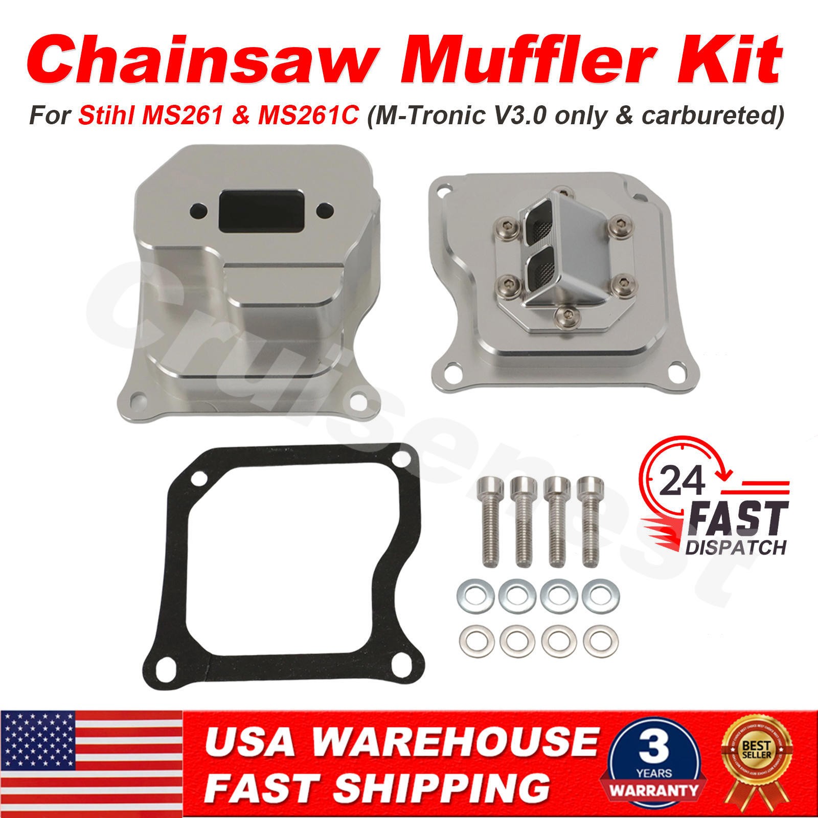 For Stihl MS261 and MS261C Lightweight Performance Chainsaw Muffler Kit Aluminum gallery