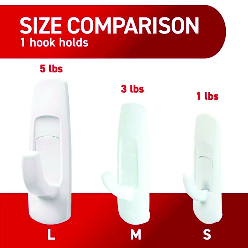 Command 5 Lb Large Utility Hooks, 12 Hooks and 18 Strips, No Wall Damage. NEW ! gallery