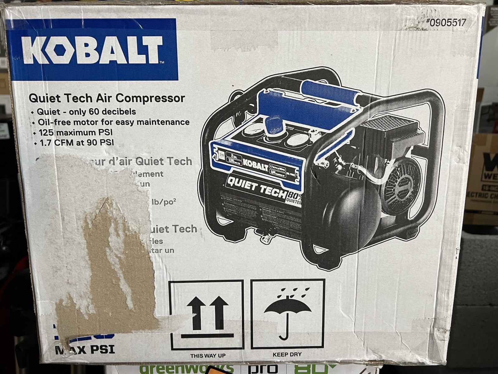 NEW Kobalt QUIET TECH 2-Gallon Portable Electric 125 PSI Hot dog Air Compressor gallery