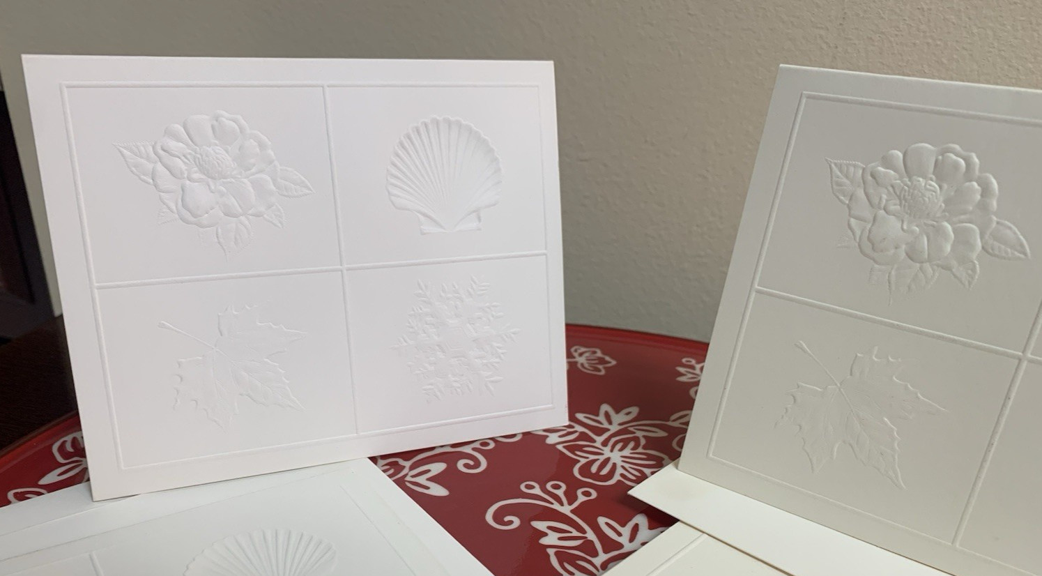 Four Seasons Winter Spring Summer Fall Embossed Blank Note Cards - Set of 5 gallery