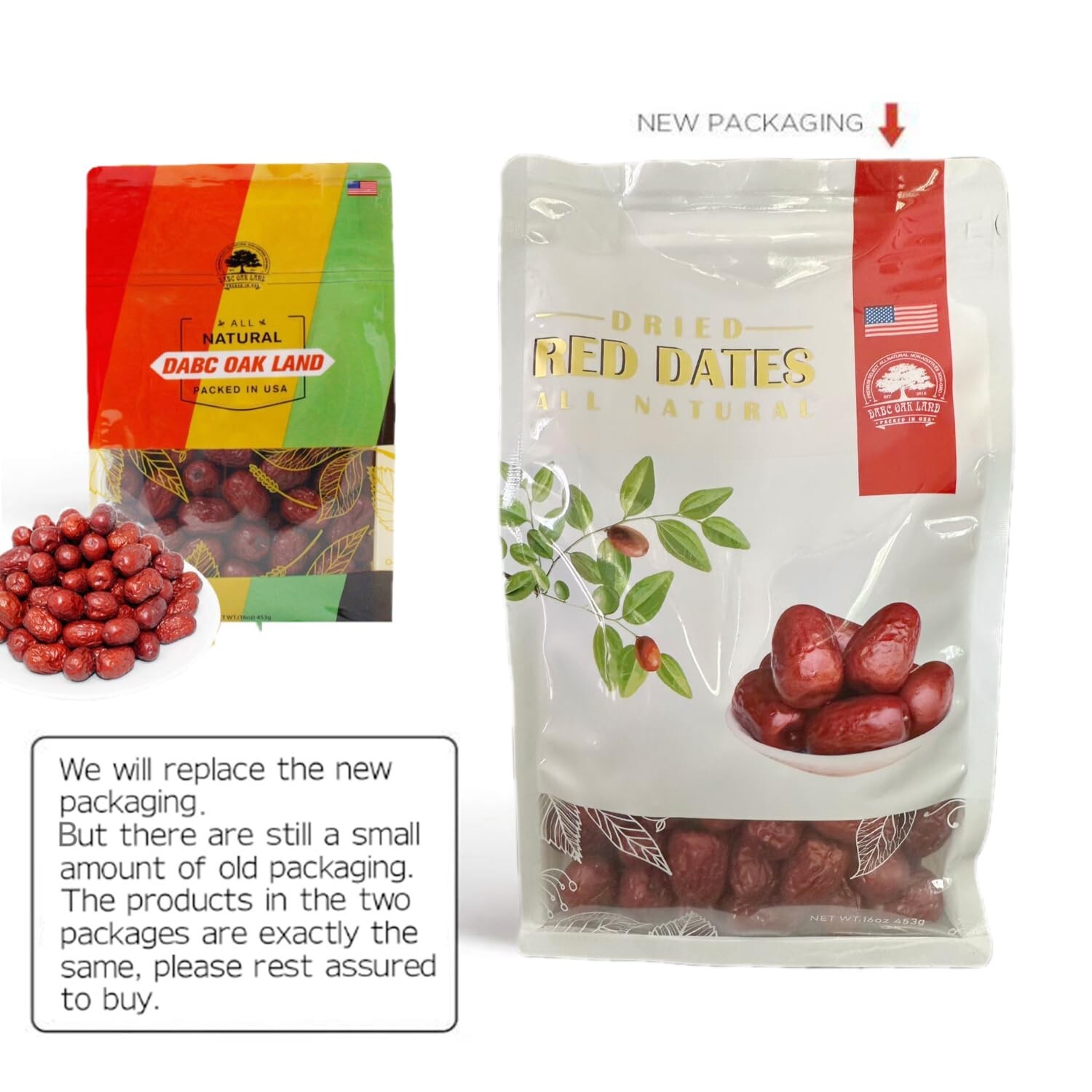 Dried Dates, High Nutrition, Red Dates, Packaged In USA, 2 LB DABC OAK LAND gallery