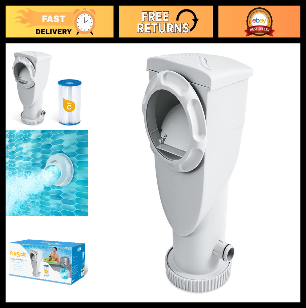 2-in-1 Filter Pump & Skimmer System 1000 GPH for Above Ground Pools, Clamps & Ho gallery