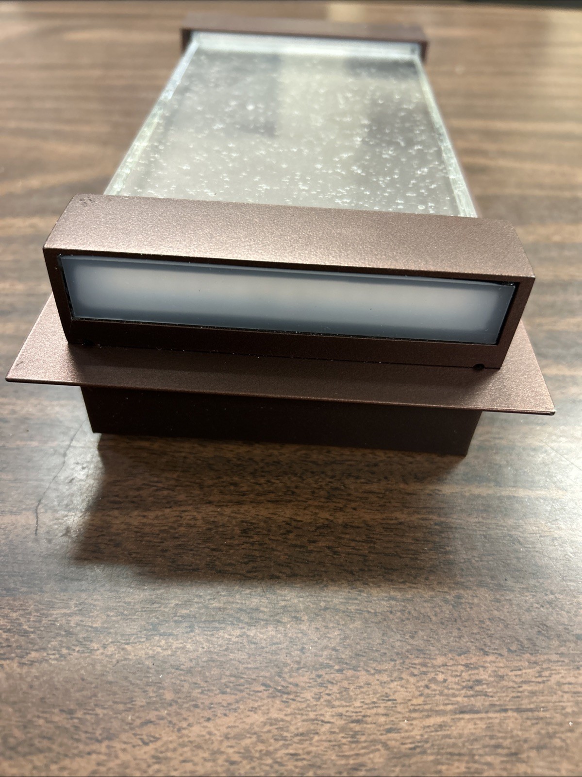 Glow Box 1-Light Bubble Glass LED Exterior Wall Sconce - Bronze gallery