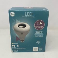 GE LED+ BR30 Soft White Bluetooth Speaker Bulb + Remote, 700lm