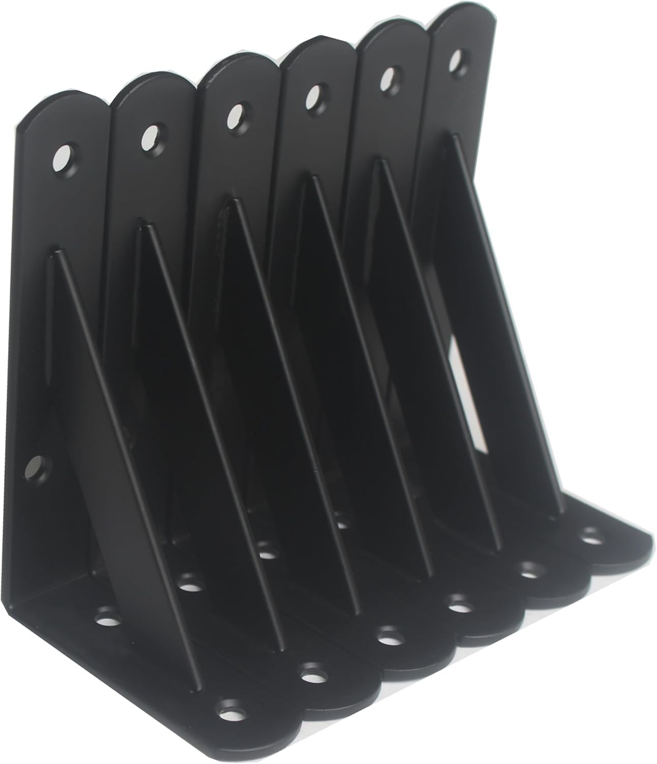 6-Pack Heavy Duty Black Shelf Brackets - 240lb Support & Easy Installation gallery