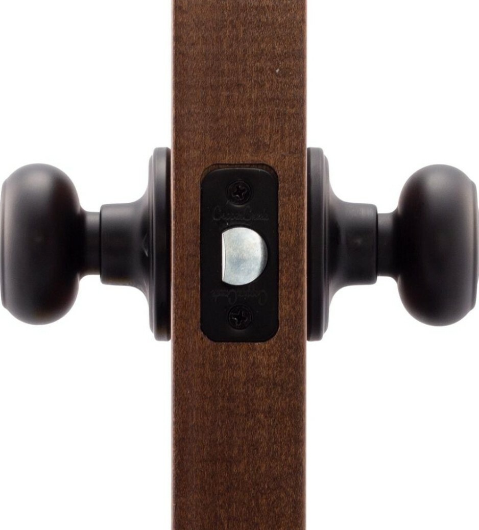 Antique 2-Way Latch Interior Door Knob Adjustable Backset Matte Black Finish G2 gallery