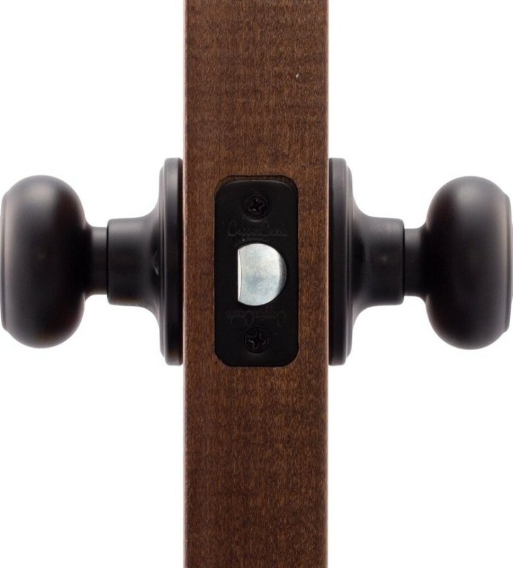 Antique 2-Way Latch Interior Door Knob Adjustable Backset Matte Black Finish G2 gallery