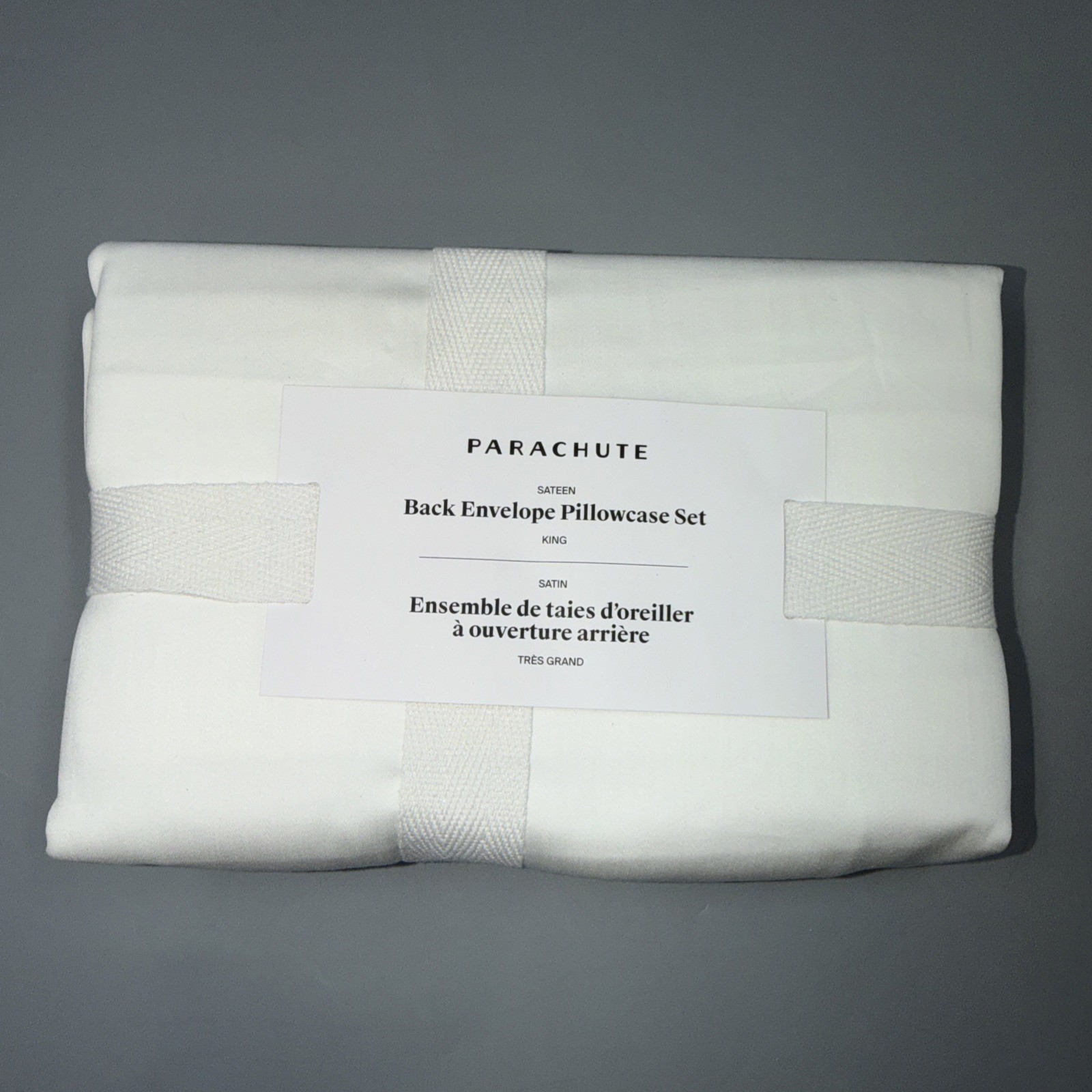 Parachute Back Envelope White Pillowcase Set- Cotton Sateen - King gallery
