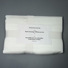 Parachute Back Envelope White Pillowcase Set- Cotton Sateen – King