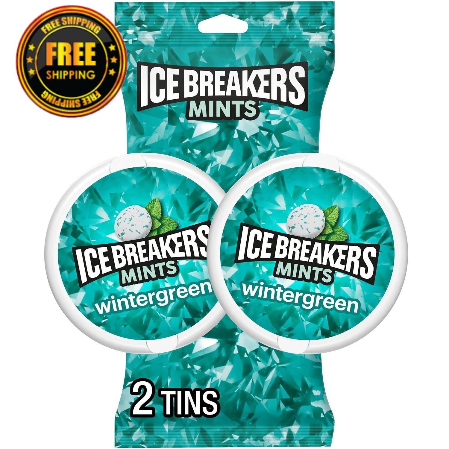 Ice Breakers Sugar-Free Wintergreen Mints – 1.5 oz Pucks, 2 Count Pack gallery