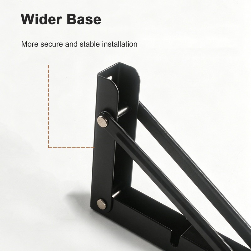 Folding Shelf Bracket 14" Stainless Steel Collapsible Bracket Load 330lbs, 2pack gallery